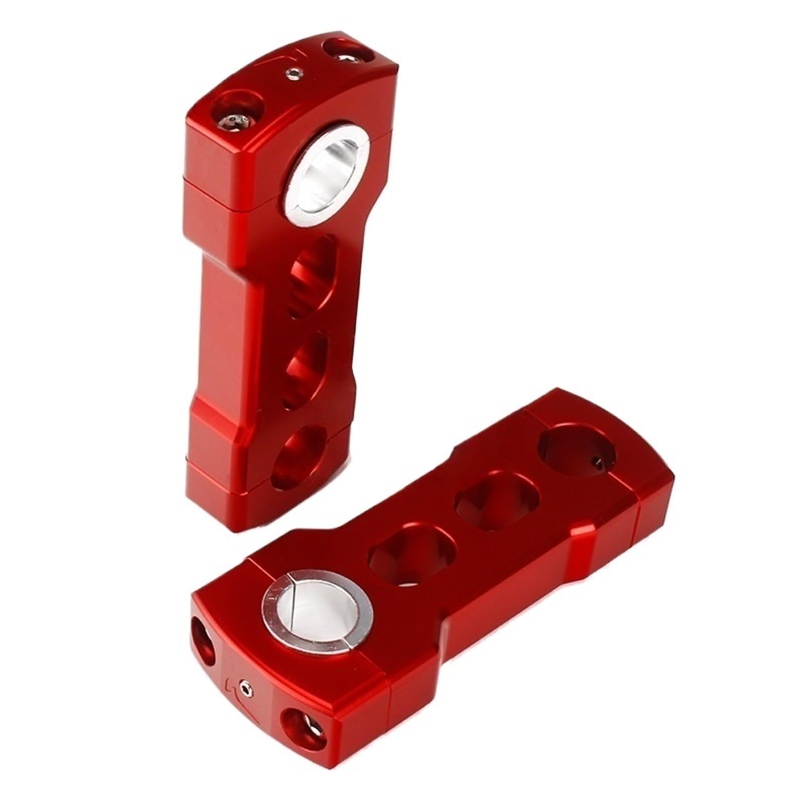 EHYSYN Handlebar Risers 2" Height Ski ATV UTV Quad 22mm 28mm Bar Clamp(4 inch red)