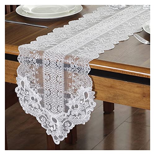 ZXXL Corredores De Mesa Rectangulares De 30 Cm De Ancho, Estera De Las Mesas De Centro del Cordón Blanco, Decoración del Hogar del Banquete De Boda, 120cm / 180cm / 210cm / 280cm / 310cm De Largo Cover
