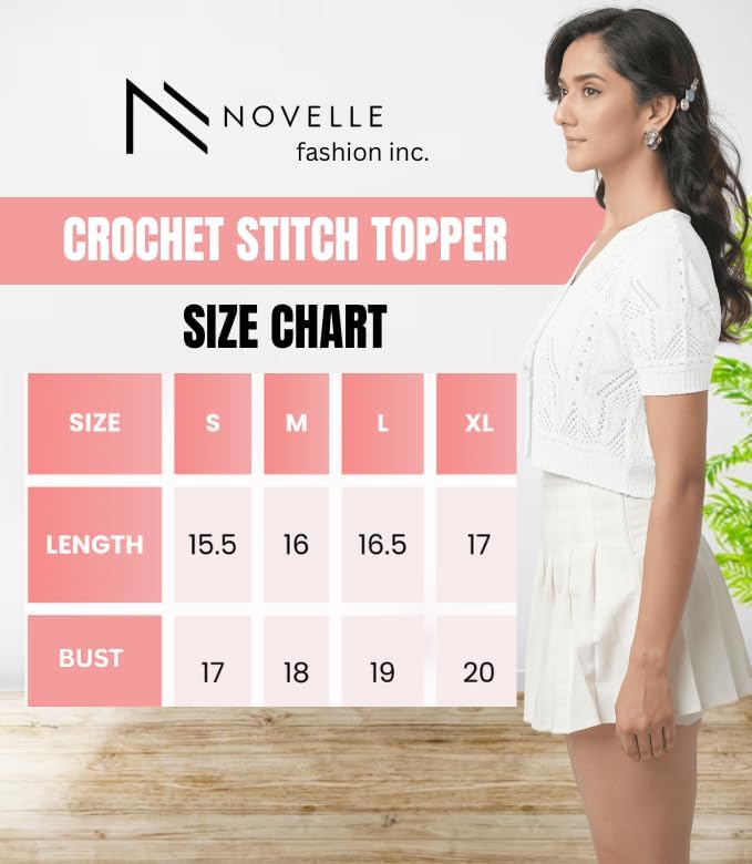 Women’s Crochet Cardigan Medium Size | light weight Short Sleeve Cardigan For Women | Beautiful White Color with Viscose & Nylon Fabric Blend | Front Bow Tie Closure For Casual Wear & More - Image 6