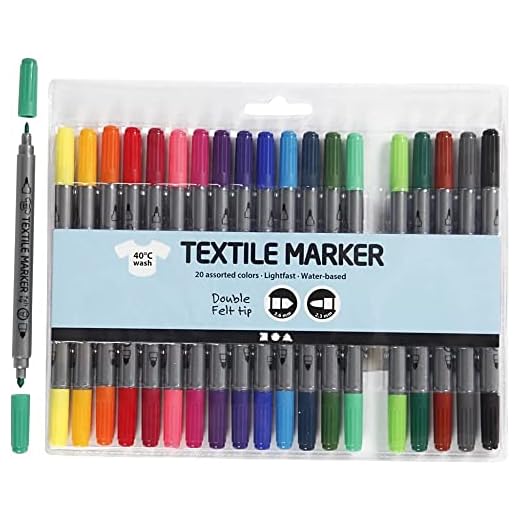 Rotuladores de tela, 20 unidades, con punta de tablero de densidad variada