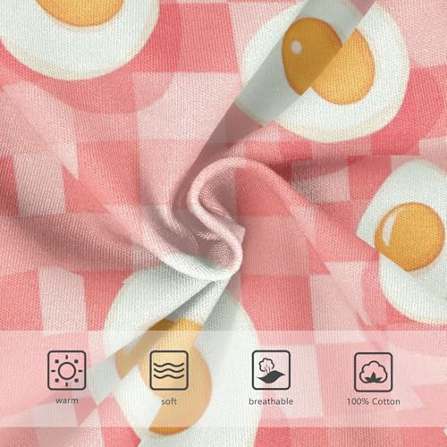 Wusikd Fried Eggs Boys' Underwear Cotton Checkered Red Boys Briefs Soft Toddler Underwear 2T3