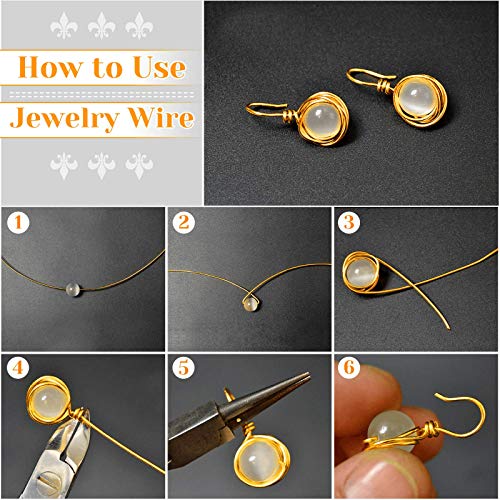 Image of anezus 20 Gauge Jewelry Wire, 28 Yards Craft Wire Tarnish Resistant Copper Beading Wire for Jewelry Making Supplies and Crafting(KC Gold)