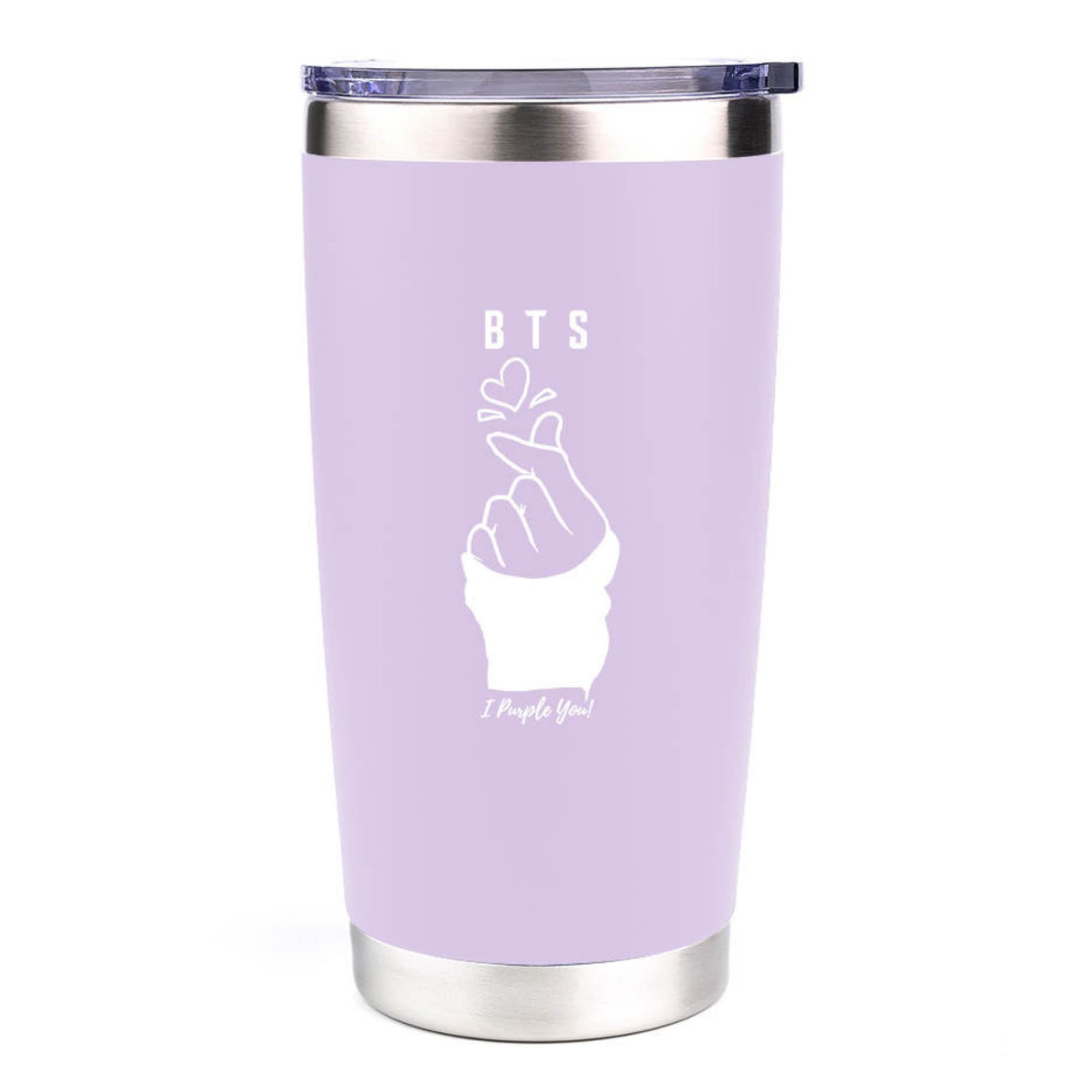 LALC KPOP Bangtan Boys Insulated Tumbler- 20 oz Stainless Steel BTS Cup with Lid for Coffee, Juice, Water, & Wine- BTS Win...