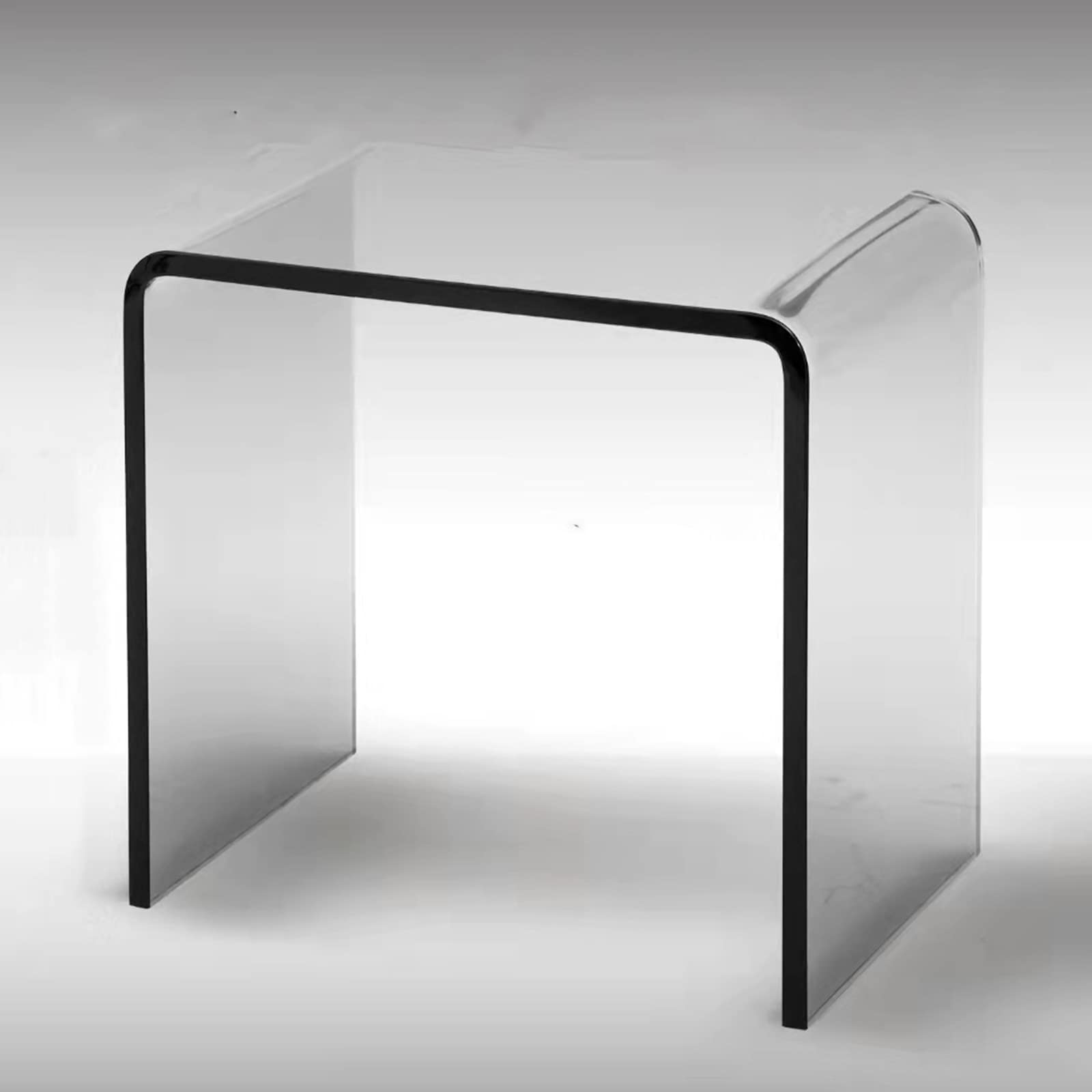 AMZBNEIDI Clear Acrylic Side Table Narrow, Acrylic End Table Clear Nightstand and Stool(Clear)