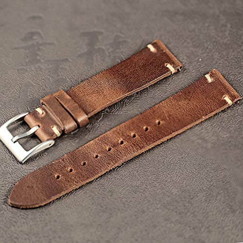 Torbollo 20Mm Watch Bands For Men, Mens' Horween Leather Watch Strap, Quick Release Handmade Vintage Watch Replacement #TOP4