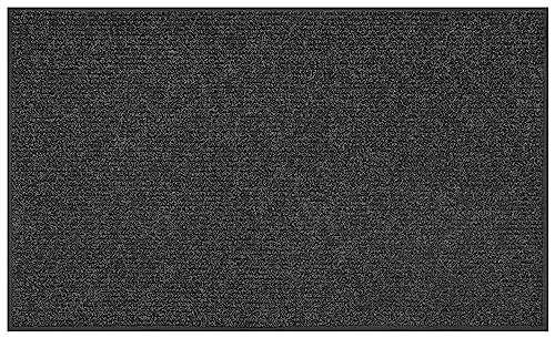 Apache Mills Enviroback Apache Rib Doormat, 18" x 27", Onyx