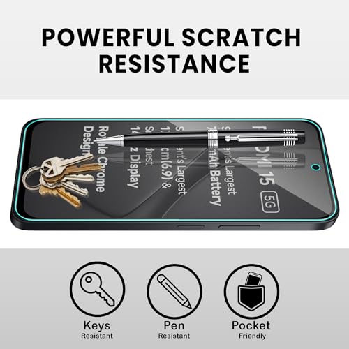 Image of ArmourPro Anti Glare Matte Tempered Glass for 15 and Poco M7 Plus, Anti Fingerprint Screen Protector, 9H Scratch Resistant, Smooth Touch, Easy Installation Kit with Cable Protector