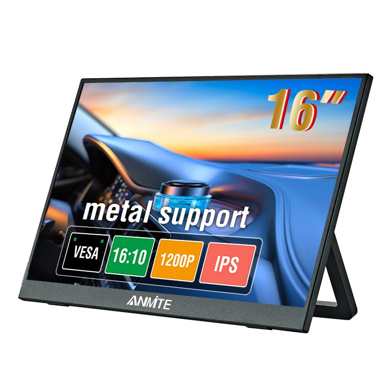 Image of 16 inch Portable Monitor for Laptop Computer Gaming Display Metal Enclosure Mobile Display