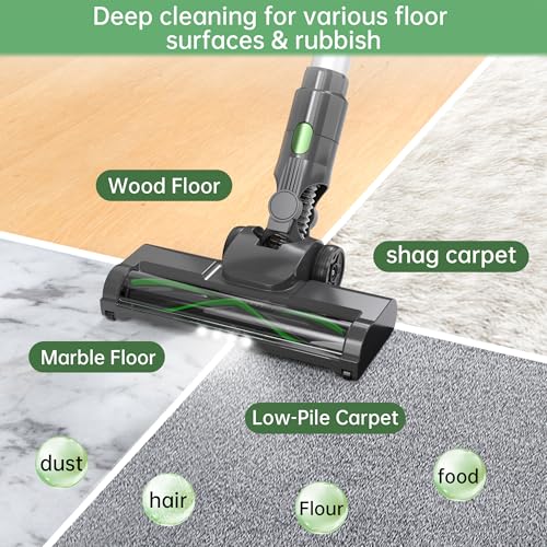 Cordless Vacuum Cleaner, 450W 45KPA 50 Mins Runtime Vacuum Cleaners for Home, Stick Vacuum with Self-Standing, Wall Mount Charging,Anti-tangle,Rechargeable Handheld Vacuum for Pet Hair/Carpet/Floor
