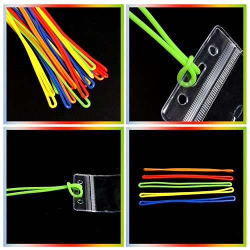 30 Pack Colourful Luggage Tags Bag Tag Loops,6 Inch Luggage Tag Strap for Luggage Tags,ID Cards(Red, Orange, Green, Yellow, Blue)3