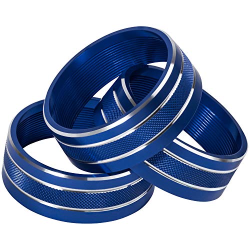 Danti 3pcs Audio Air Conditioning Button Cover Decoration Twist Switch Ring Trim for Jeep Wrangler JK JKU Patriot Liberty 2011-2018 Dodge Challenger 2008-2014 (Blue) - Thumbnail 7