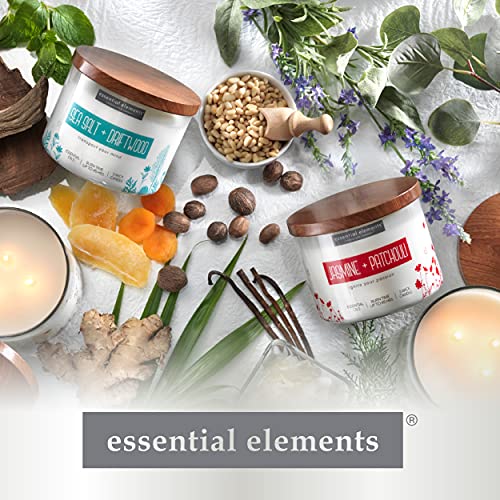Essential Elements By Candle-Lite Scented Candles, Jasmine & Patchouli Fragrance, One 14.75 Oz. Three-Wick Aromatherapy Candle With 45 Hours Of Burn Time, Off-White Color #TOP7