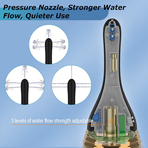 Aisitelu Automatic Douche For Men Women, Rechargeable Anti Back-Flow Enema Bulb Kit With 5 Nozzles 3 Speeds, Waterproof Silicone Anal Douche Cleaner Douche Bottle Shower Enema For Health Care, 320Ml #TOP3