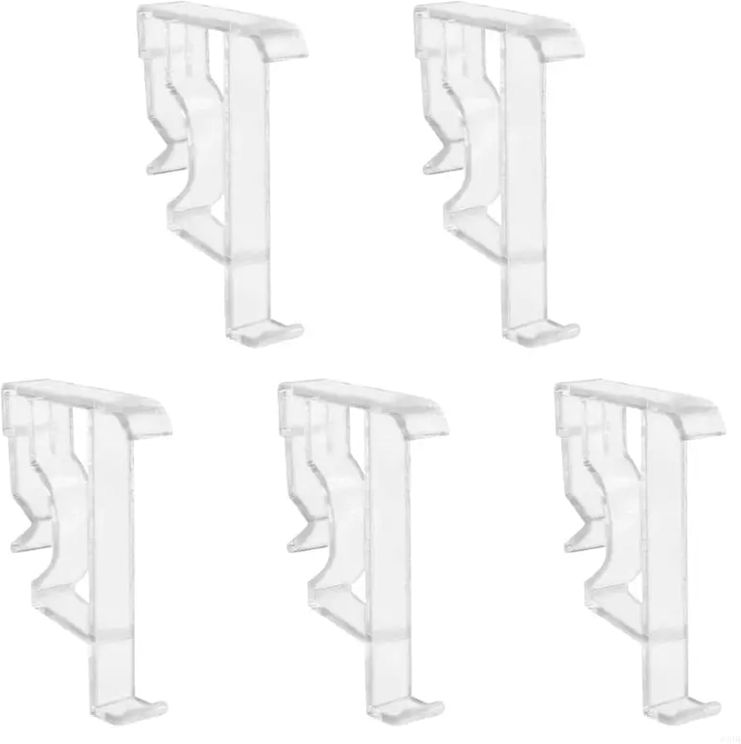 12 Pcs Blinds Valance Clips Clear Plastic Hidden Brackets for Window Curtains Repair Parts Shades Wooden Shutters