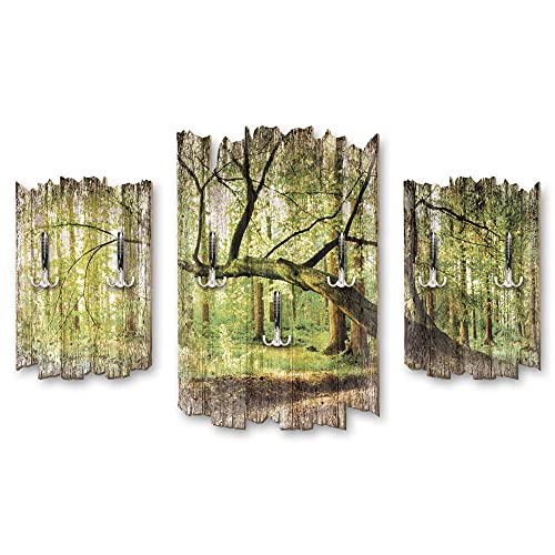 Kreative Feder 3-teilige Designer Wandgarderobe Gebogener Baum -...