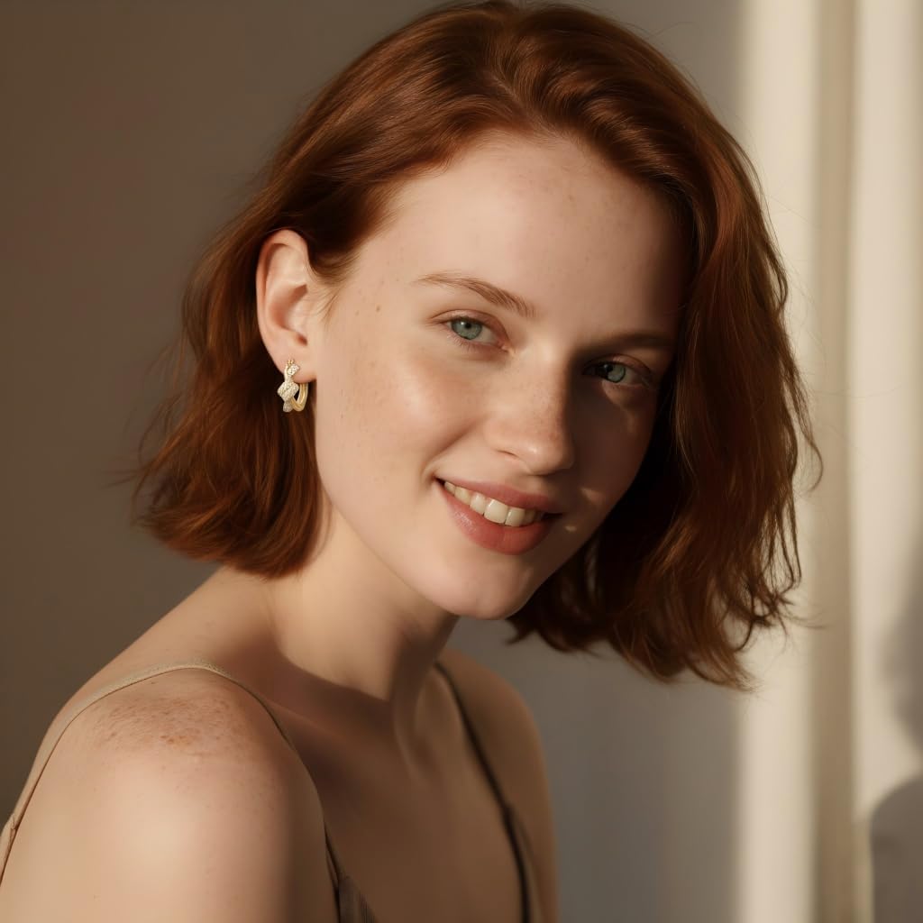 14K Gold Earrings for Women Gold Hoops Earrings for Women Love Knot Hoop Earring for Womens Twisted Thick Small Hoops Full of Modern Charm Hoop Earring with Cubic Zirconia 17MM