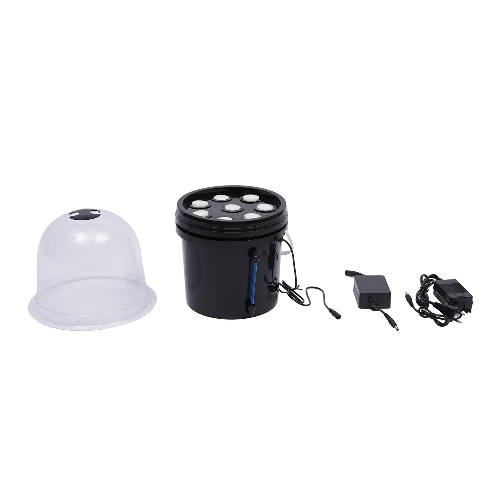 Czarny 8-otworowy 5L Mist Cultivating Box Wysokoprodukcyjny system hydroponiczny do sadzonek i klonowania Warzywa i owoce