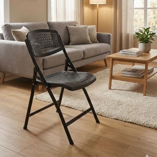 Image of Streetup India Folding Metal Chair with Nylon Seat and Backrest for Home /Kitchen /Study Chair and Restaurant /Outdoor Chair