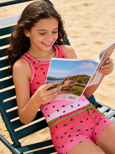 Image of Belovecol Girls Swimsuits Two Piece Tankini Bathing Suits Boyshort Summer Beach Swimwear 4-16Y Removable Bra Pads Above 12Y