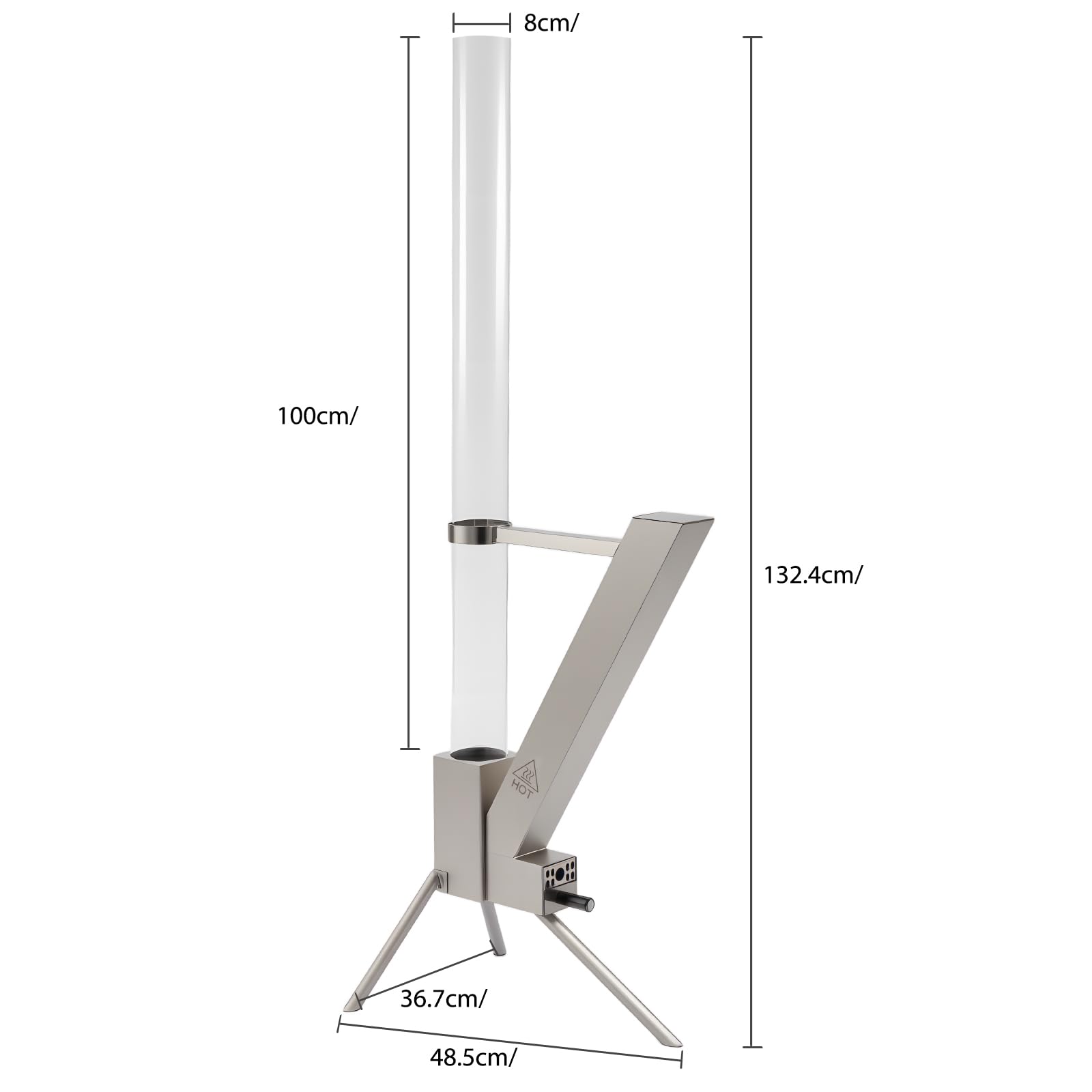 Youyijia Feuerrohr Edelstahl, Feuersäule Outdoor, Feuerrohr Pelletfackel, Dekorativer Terrassenofen – Raketenofen für Camping, Garten, Terrasse (Silber)