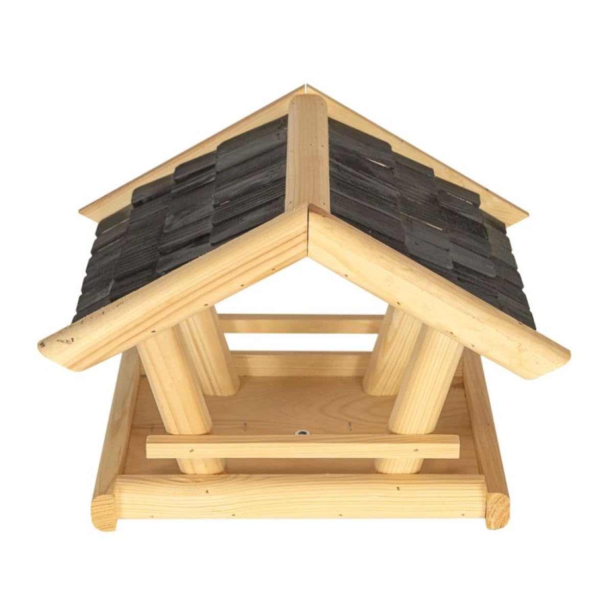ITA Vogelfutterhaus Glück 36x25x26 cm aus Holz - Vogelhaus für Garten, Terrasse, Balkon - Vogelfutterspender für Wildvögel - Wetterfest, Stabil, Robust - Direkt vom Hersteller - EU Produkt