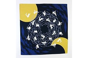 Moon Dancing Rabbit Japanese Furoshiki Wrapping Cloth