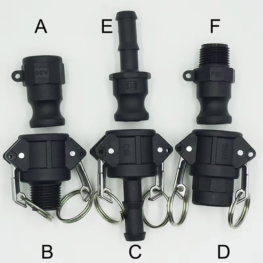1 Stück Schwarzer Camlock-Anschluss Aus Kunststoff, 1/2" Bis 2" (DN15-DN50), PP-Schnelltrennkupplung Mit Gummidichtung For Sichere Verbindung(Type C,1'')