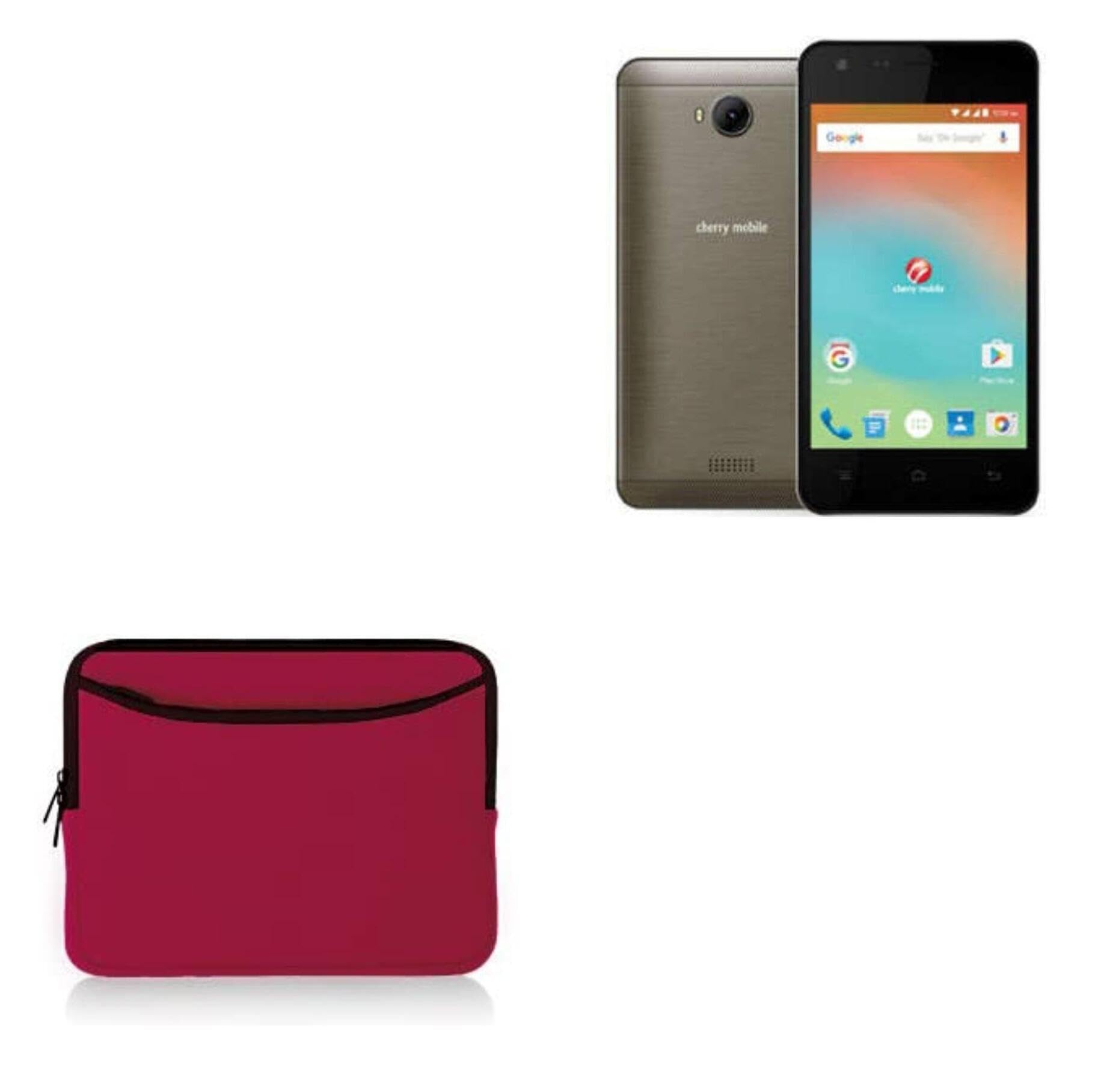 BoxWave Case Compatible with Cherry Mobile Flare J5s - SoftSuit with Pocket, Soft Pouch Neoprene Cover Sleeve Zipper Pocket - Crimson Red