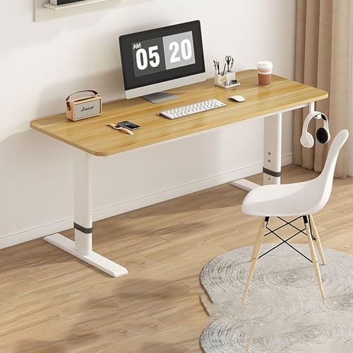 Pounjsd 手動式昇降式デスク パソコンデスク ゲーミングデスク パソコンテーブル pcデスク 勉強机 学習机 スタンディングデスク 組立簡単 高さ調節65〜100cm ゲーミング机 頑丈なフレーム 昇降テーブル 耐荷重 掃除が簡単 耐荷重100KG