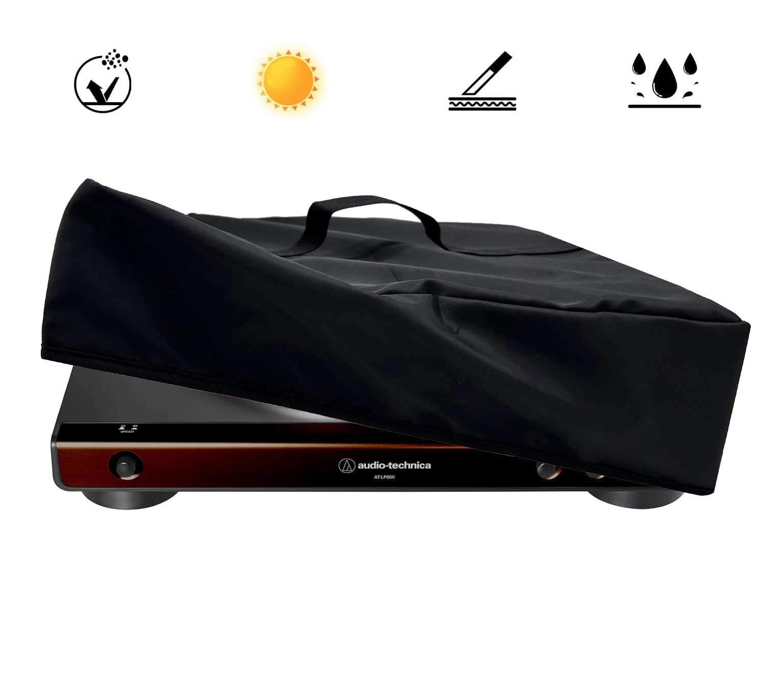 KOSTOO Turntable Dust Cover Protective Cover Record Player Case Sleeve Compatible with Audio-Technica LP60XBTBK/LPW50BTRW/AT-LP60X-BK/AT-LP3XBT-BK Belt-Drive Turntable - Image 4