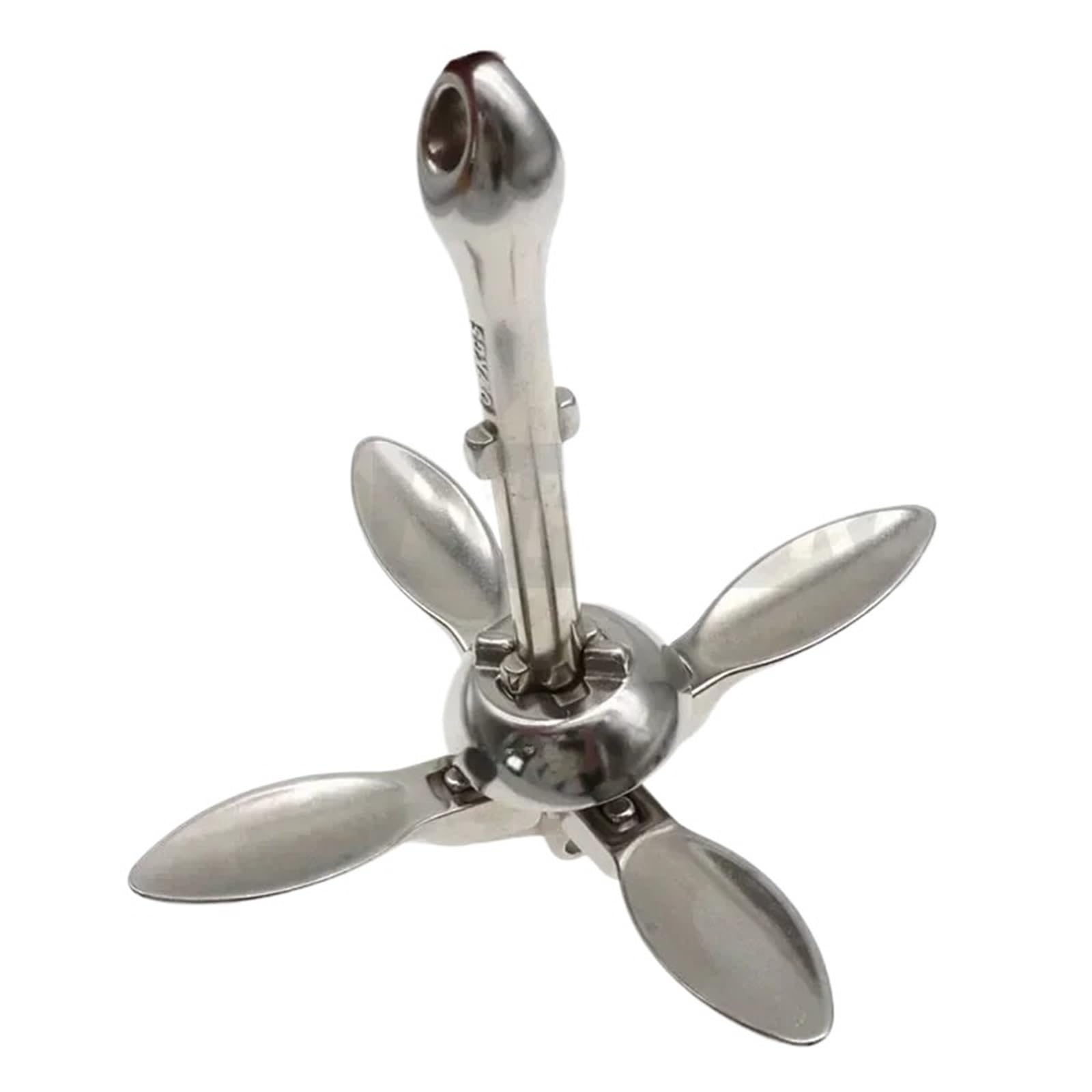 Ancla de atraque plegable for embarcaciones de 1,5 kg/0,7 kg,para lanchas rápidas, botes inflables(1.5kg Silver)