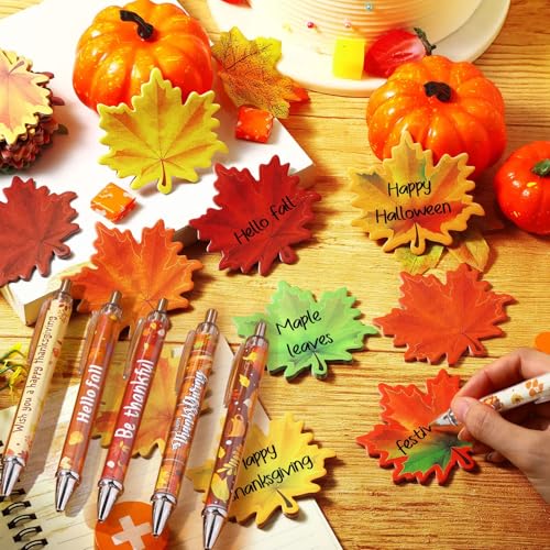 Stylos de Thanksgiving et blocs-notes autocollants feuille d'érable - 2