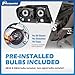 KarSpareHub Headlights Assembly for 1999-2004 Jeep Grand Cherokee Headlamp Replacement Chrome Housing Amber Reflector Driver & Passenger Side