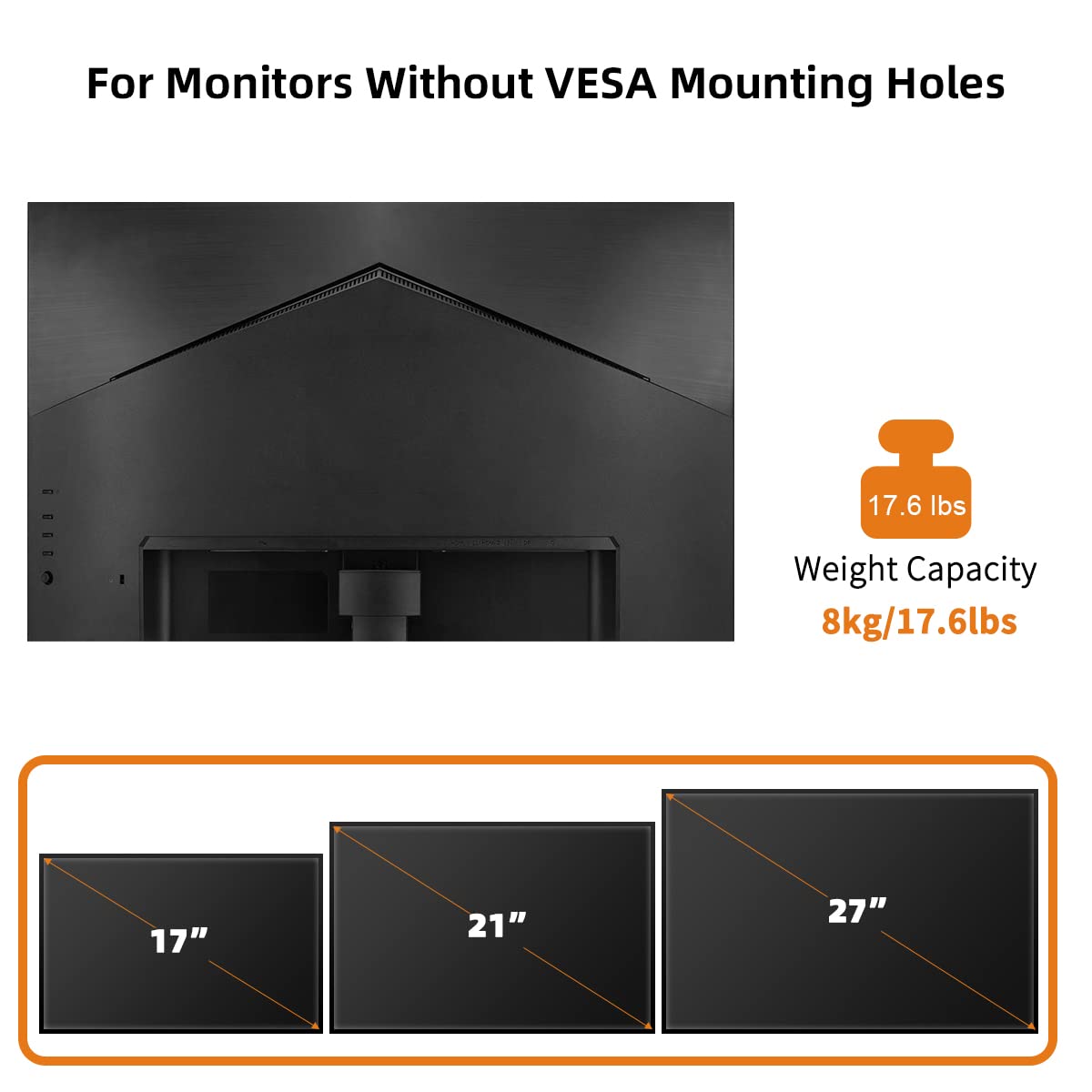 Bracwiser Non VESA Monitor Mount Adapter for 17 to 27 inch LED LCD Screen, 75mm and 100mm VESA Mounting Bracket, Monitor Arm Accessory