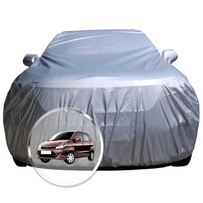 Image of NEODRIFT 'CrystalTech' Car Cover for Maruti Suzuki Zen Estilio (100% Water-Resistant, All Weather Protection, Tailored Fit, Multi-Layered & Breathable Fabric) (Colour: Crystal Silver)