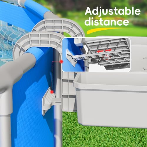 image for SHAPON Poolside Storage Basket with 2 Cup Holder, Stretchable Pool Toy