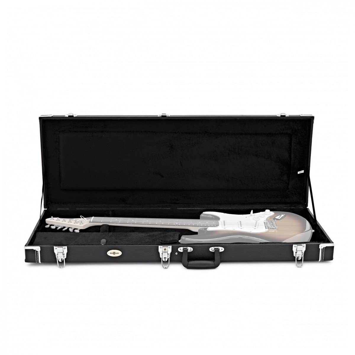 gear4music Étui Rigide pour Guitares Électriques - Verrouillable avec Doublure en Peluche