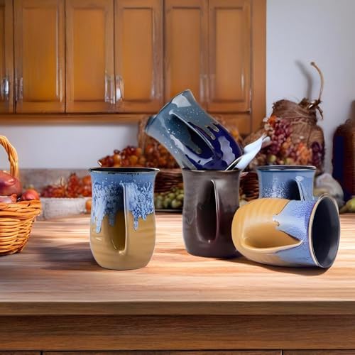 Taza de cerámica artesanal para mantener las manos calientes 16 oz miniatura 6