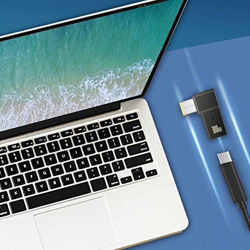 USB C to Slim Tip Laptop Charging Cable Adapter Male Type C to Square Converter for Thinkpad 100W PD Power Supply Extension Cord for Yoga Ideapad Legion T470s T470 T460s T450 T450s ThinkPad X1 Lenovo