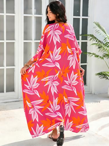 Image of Moss Rose Kaftan Dresses for Women Summer Swimsuit Cover up Caftan Dress