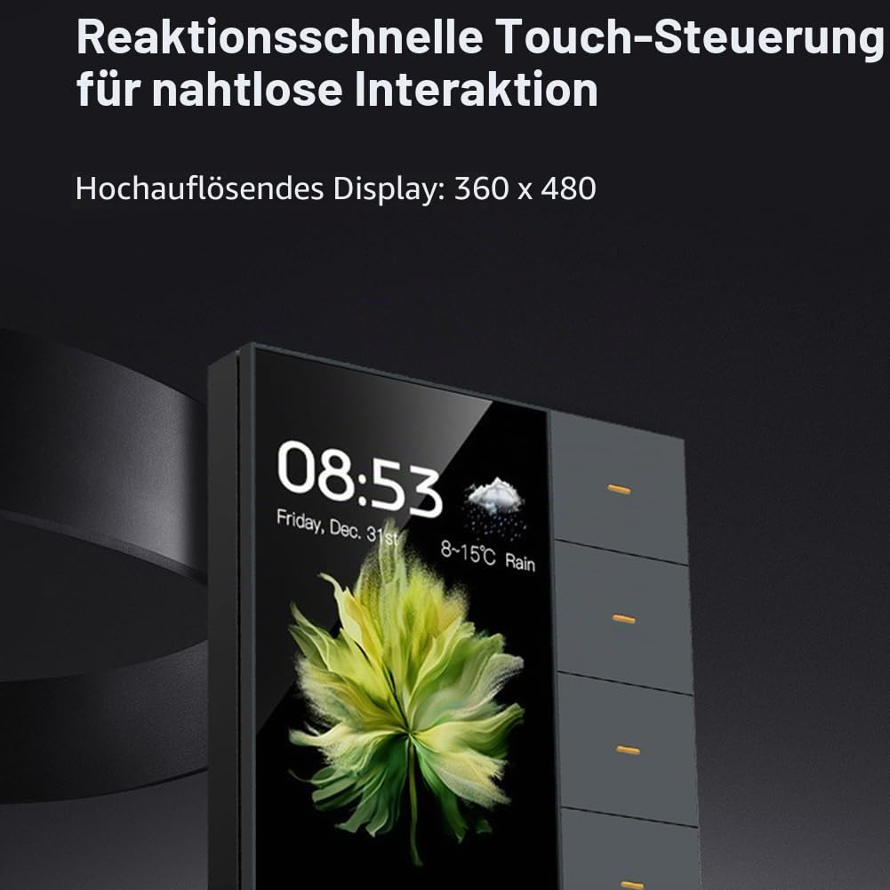 3,5 Smart Wandschalter Touchscreen 4 Gruppen Schalter 8-Wege-Szene Radarsensor Dimmschalter Vorhang Tuya Zigbee A