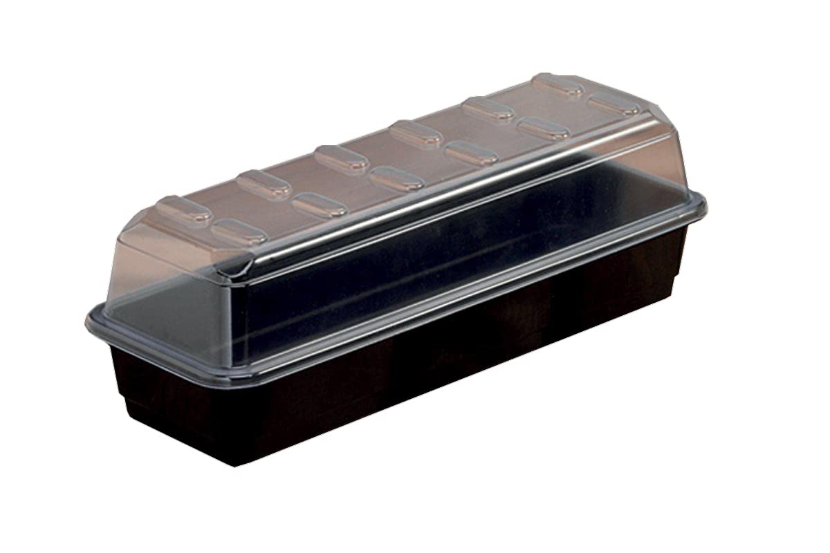 Muddy Hands Black & Clear 37Cm Long Windowsill Propagator - Perfect Plant Germination Seedling Seed Stater Tray Kit