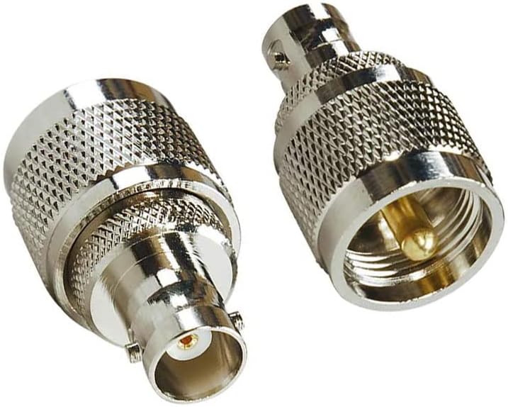 DHT Electronics 2pcs coaxial Coax Adapter BNC Female to UHF Male PL-259 PL259