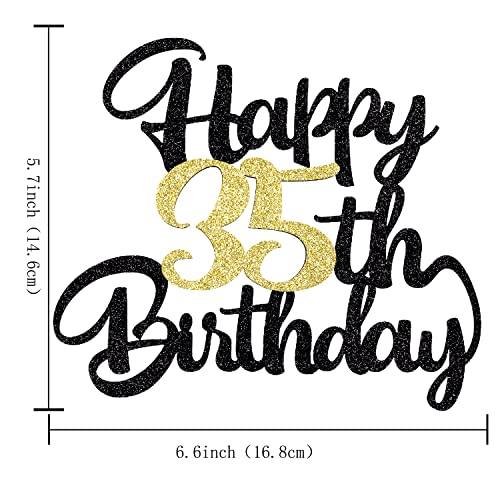 Image of Klionjor 35th Happy birthday cake topper party decoration gift plugin | Cheers to 35 Years,35 & Fabulous /Hello 35th Legend since Awesome since1906 Straight Outta Party Decoration Gift Plugin