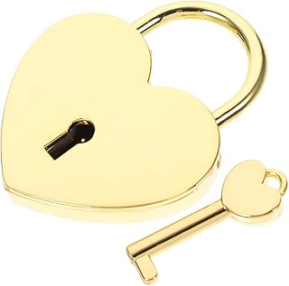 WOONEKY Heart Lock Lock and Key Small Locks With Keys Small Mini Closet Locks Lock Cute Lockings With Keys Medium Suitcase Lovers Zinc Alloy Gift