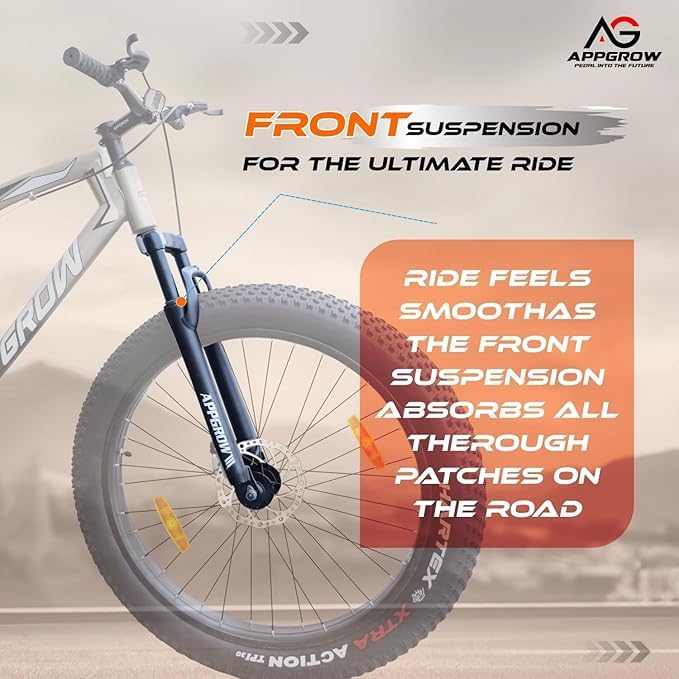 Image of Appgrow Fat tyre Cycle in Jaguar Frame with Fat Tyres of 26 * 400 with Front Suspension Fork with Dual disc Brakes in Single Speed