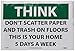 NMC TS118PB OSHA Sign, Legend "THINK - DON