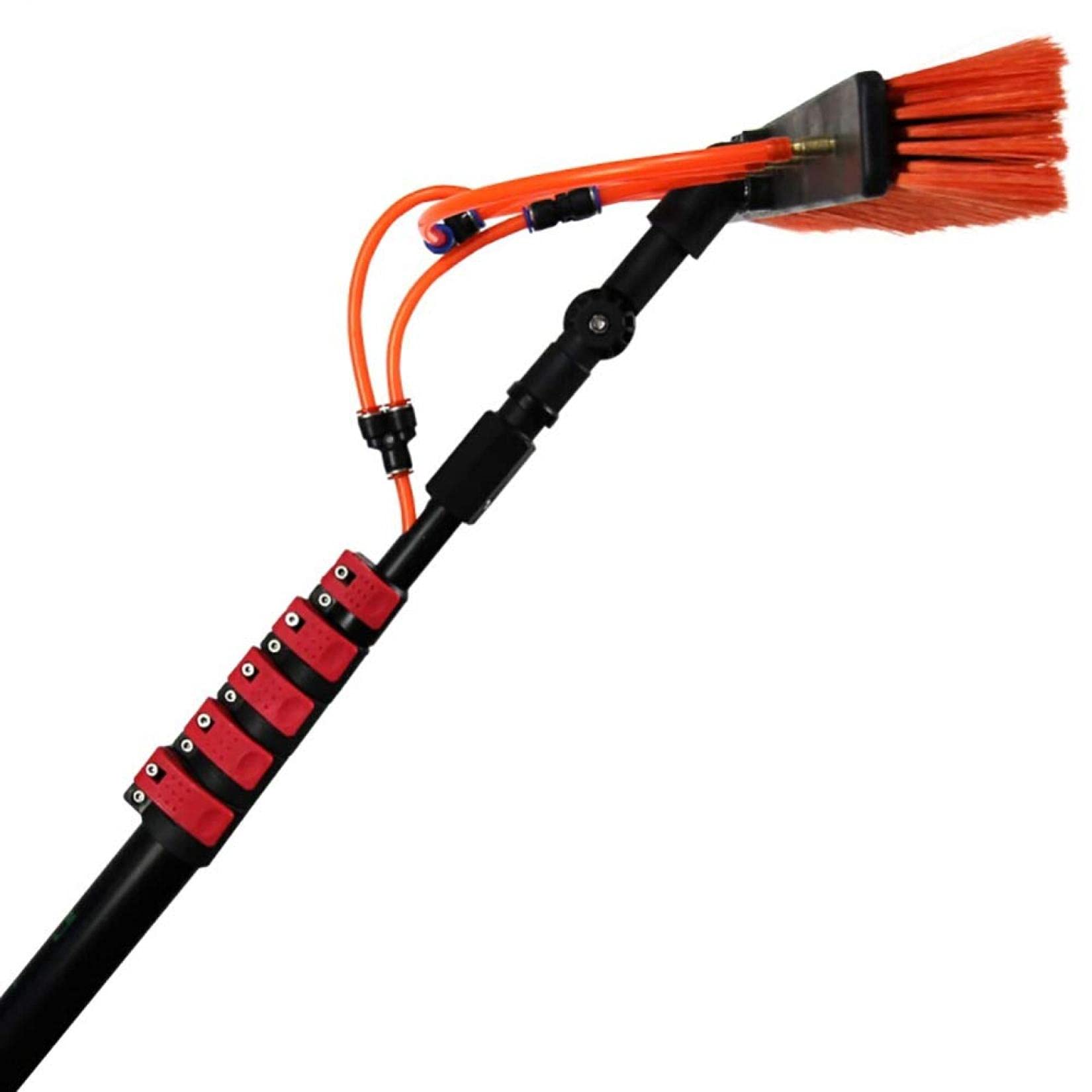 GTHTUHFD Water Fed Pole Kit, Window And Solar Cleaning Pole Fed Telescopic Brush/Brush Window And Solar Panel Cleaning System Windows Cleaning, 60Cm Water Brush, 10.8M-36Ft