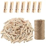 Material: las pinzas para la ropa están hechas de troncos naturales, con fuertes resortes de metal, que son resistentes a la intemperie.