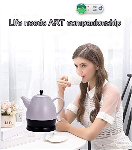 Tetera eléctrica cerámica inalámbrica 1L 1350W blanca miniatura 4